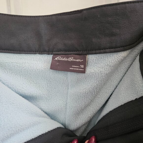 Eddie Bauer Adventure Snow Pants Gray Winter Fall Cold Fleece Lined Plus Size 16 - Picture 3 of 6
